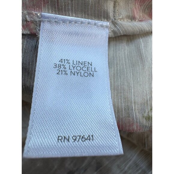 J. Jill Barley Sheer Floral Linen Blend Blouse Tunic Large - Picture 7 of 7